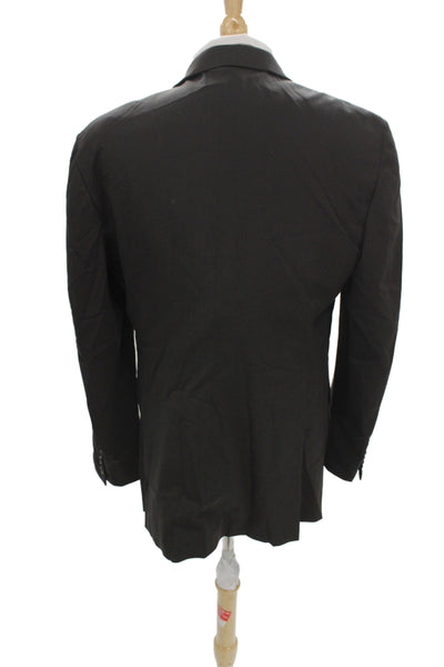 Prada Mens Black  Suit Jacket 96% Virgin Wool Collared Size 52
