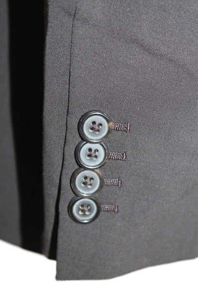 Prada Mens Black  Suit Jacket 96% Virgin Wool Collared Size 52