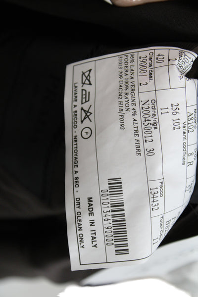 Prada Mens Black  Suit Jacket 96% Virgin Wool Collared Size 52