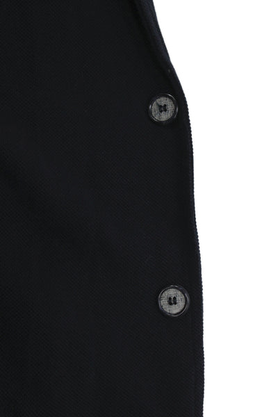 Vkna Grani Mens Designer Cotton Blazer Dark Blue Button Long Sleeve Size L