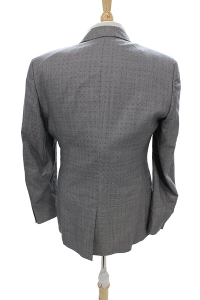Ted Baker London Mens Suit Jacket Gray Wool Blend Geometric Button Size 40