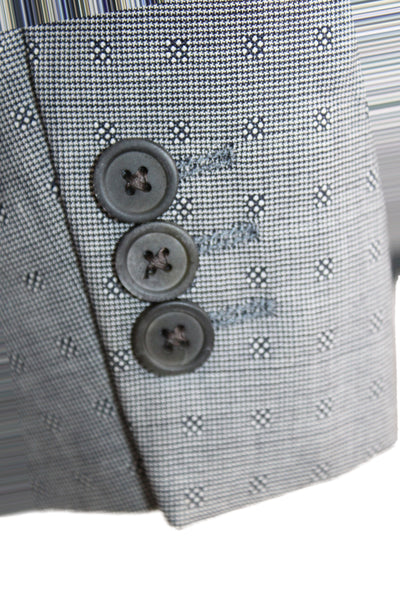 Ted Baker London Mens Suit Jacket Gray Wool Blend Geometric Button Size 40