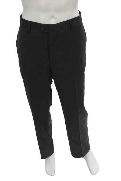 Yves Saint Laurent Mens Dress Pants Black Button Closure Size 36