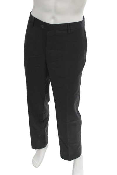 Yves Saint Laurent Mens Dress Pants Black Button Closure Size 36