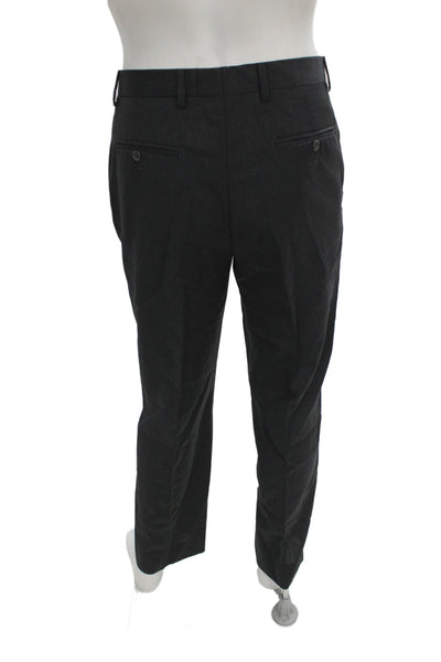 Yves Saint Laurent Mens Dress Pants Black Button Closure Size 36