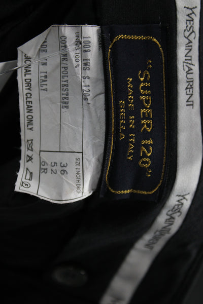 Yves Saint Laurent Mens Dress Pants Black Button Closure Size 36
