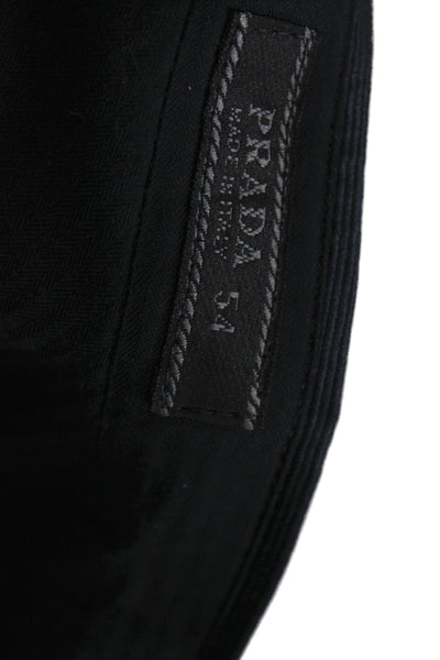 Prada Mens Dress Pants Black Wool Polyester Size 54