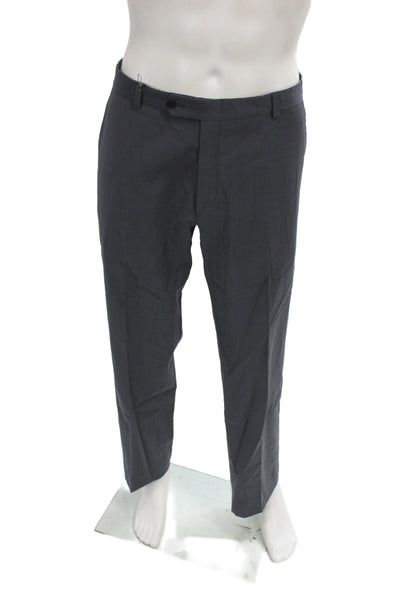 Theory Mens Dress Pants Dark Gray Cotton Polyester Button Size 36