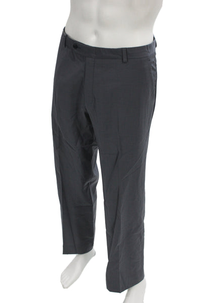 Theory Mens Dress Pants Dark Gray Cotton Polyester Button Size 36