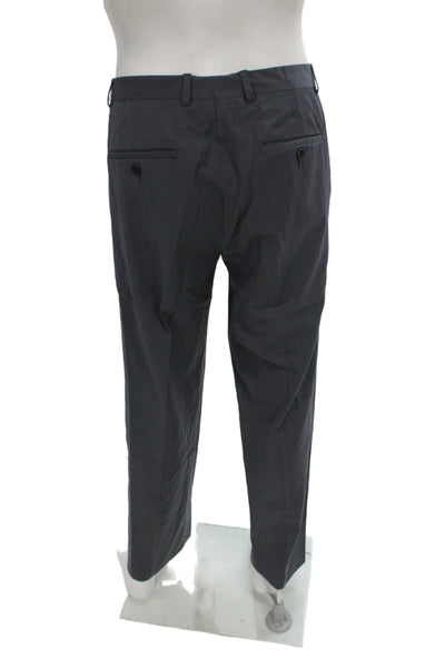 Theory Mens Dress Pants Dark Gray Cotton Polyester Button Size 36