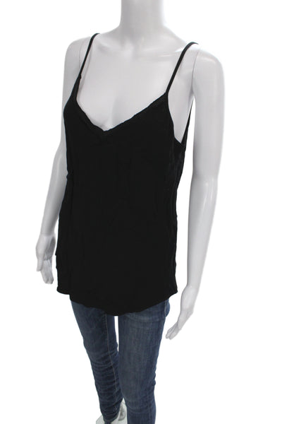 Elaine Kim Womens Black V-Neck Basic Camisole 100% Viscose Size M