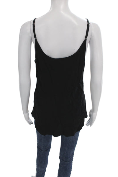 Elaine Kim Womens Black V-Neck Basic Camisole 100% Viscose Size M