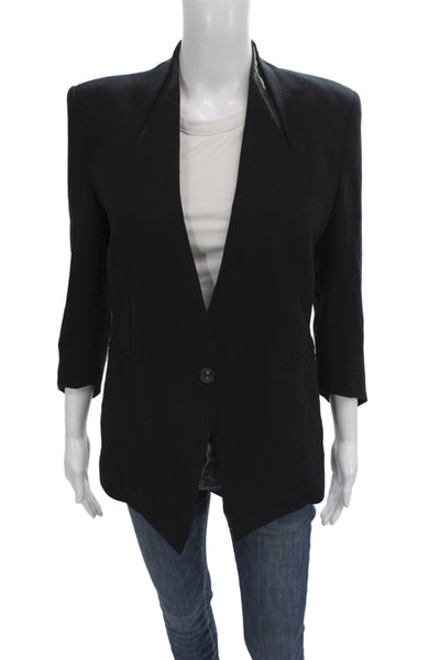 Helmut Lang For Intermix Womens Polyester Button Closure Black Size 4