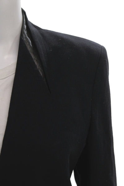 Helmut Lang For Intermix Womens Polyester Button Closure Black Size 4