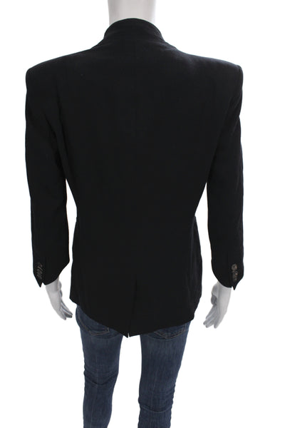 Helmut Lang For Intermix Womens Polyester Button Closure Black Size 4