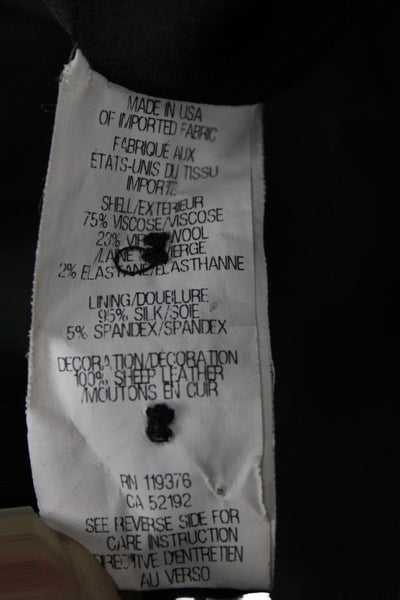 Helmut Lang For Intermix Womens Polyester Button Closure Black Size 4