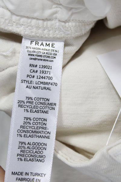 Frame Womens Cropped Ankle Pants Beige Button Size 25