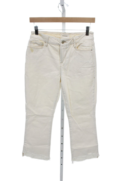 Frame Womens Cropped Straight White Jeans Size 26
