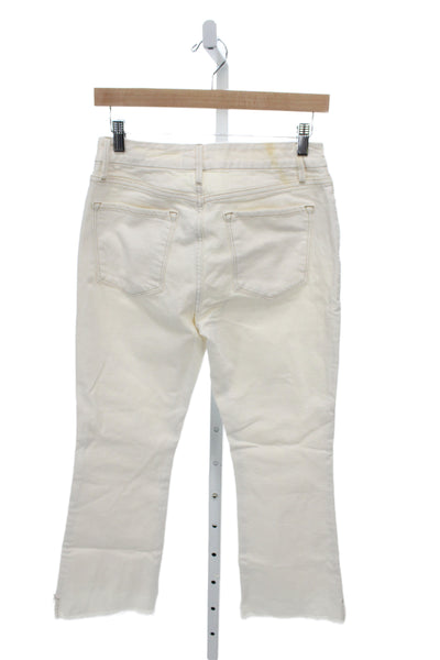 Frame Womens Cropped Straight White Jeans Size 26