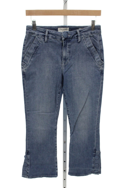 Frame Womens Blue Cropped Mid Rise Jeans Size 27
