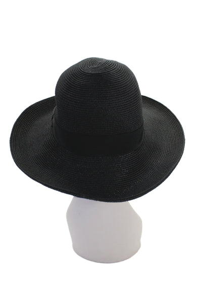 Gottex Womens Straw Bow Sun Hat Black One Size