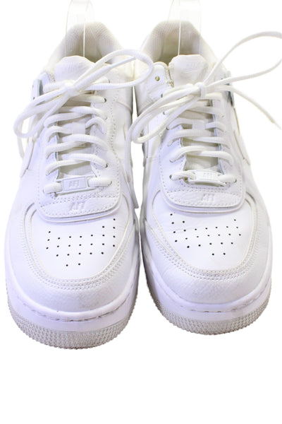 Nike Womens Leather Tied Lace up Air Force 1 Shadow Sneaker White Size 9