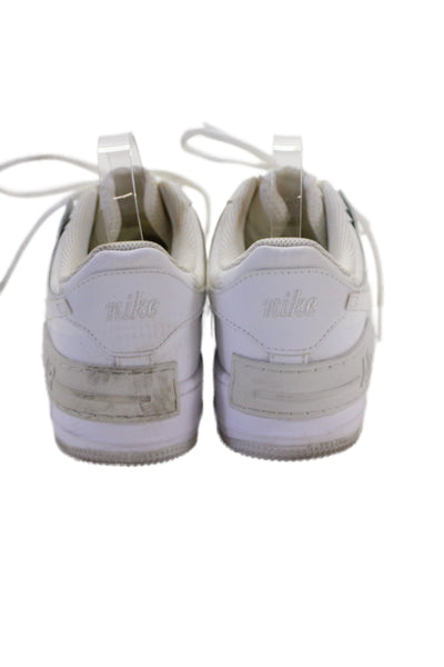 Nike Womens Leather Tied Lace up Air Force 1 Shadow Sneaker White Size 9