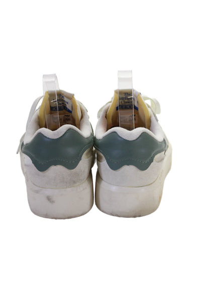 New Balance Women's Rubber Laced front Platform  Sneaker Green Size 7.5