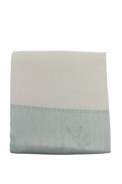 Le Jacquard Francais Unisex Adults Linen Floral Print Table Runner Green