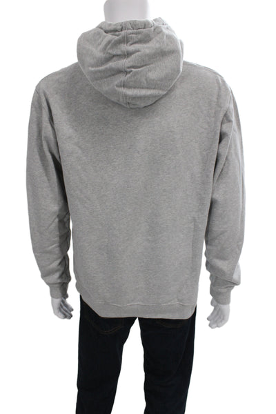 NNO7 Nonationality Mens Pullover Hoodies Gray 100% Cotton Drawstring Size L