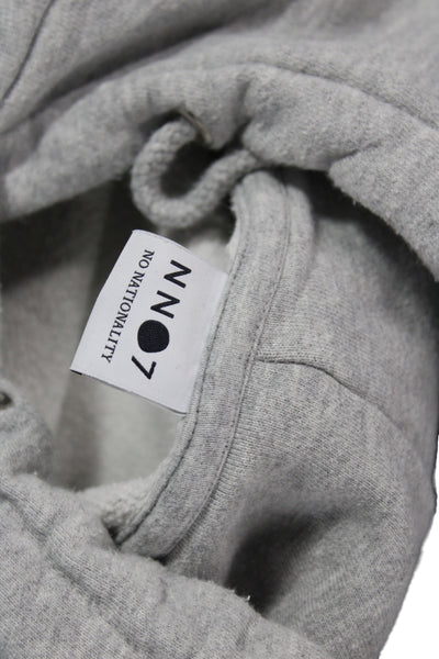 NNO7 Nonationality Mens Pullover Hoodies Gray 100% Cotton Drawstring Size L