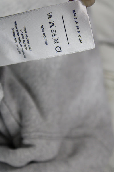 NNO7 Nonationality Mens Pullover Hoodies Gray 100% Cotton Drawstring Size L