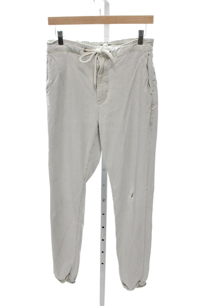 Paige Mens Jogger Pants Beige Drawstring 98% Lyocell Size 33