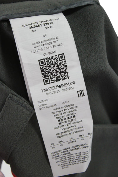 Emporio Armani Mens Dress Pants Dark Gray Viscose 30 Inseam Size 40