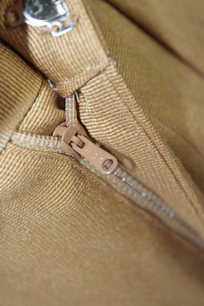 Linda Allard Ellen Tracy Women Dress Pants Beige Silk Hook & Eye Size 4