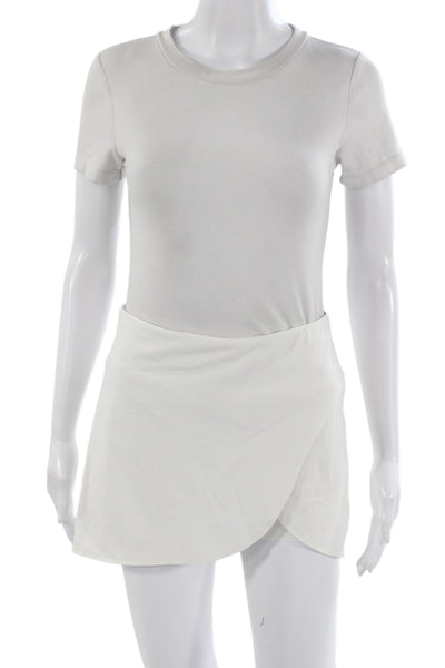 Lululemon Womens White Cotton Solid Mini Skort Size 6