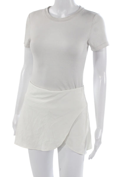 Lululemon Womens White Cotton Solid Mini Skort Size 6