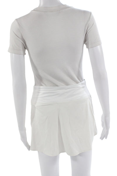 Lululemon Womens White Cotton Solid Mini Skort Size 6
