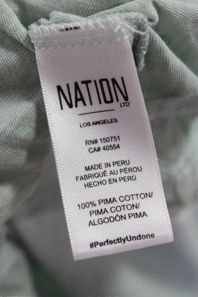 Nation LTD Women Tank Maxi Dress Green Pima Cotton Sleeveless Boho Size S