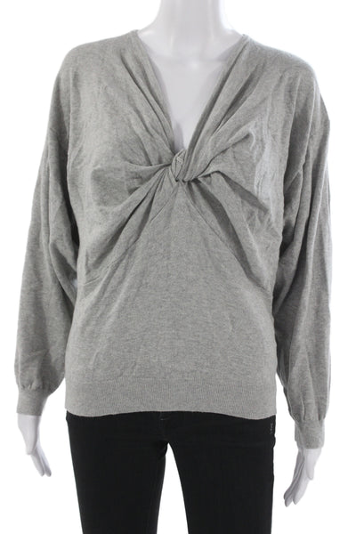 Nation Los Angeles Unisex Pullover Sweater Gray V-Neck Cashmere Blend Size S