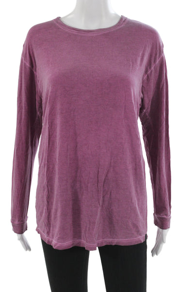 Lululemon Women Purple Basic T-Shirt Long Sleeve Crew Neck Size XS