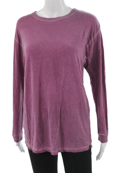 Lululemon Women Purple Basic T-Shirt Long Sleeve Crew Neck Size XS