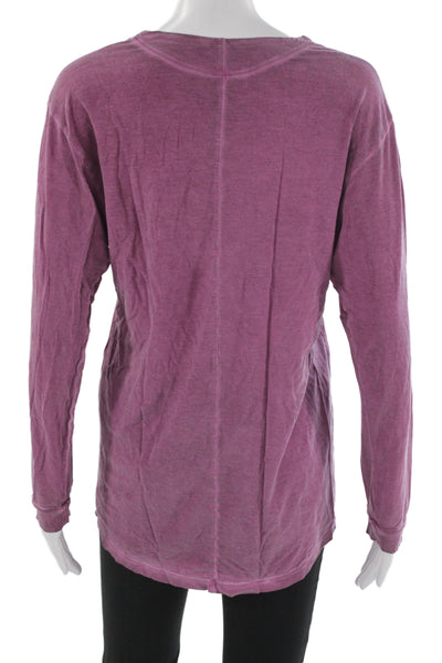 Lululemon Women Purple Basic T-Shirt Long Sleeve Crew Neck Size XS