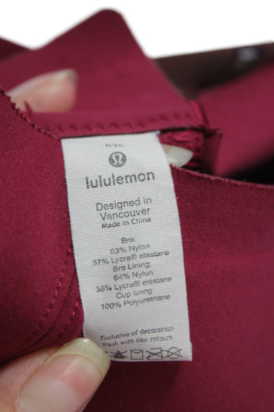 Lululemon Womens Red Scoop Neck Sleeveless Bra Size M