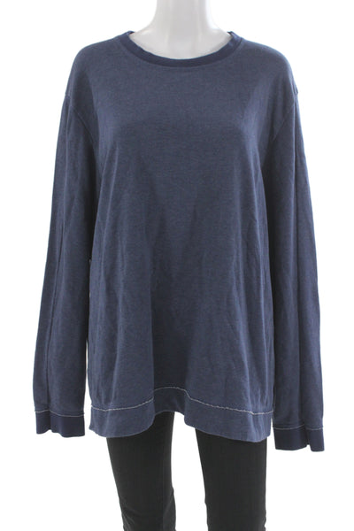 Nike Unisex Pullover Sweatshirts Dark Blue Crew Neck Long Sleeve Size L
