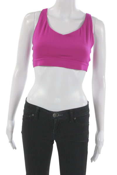 Athleta Womens Pink Sleeveless V-Neck Bra Top Solid Size M
