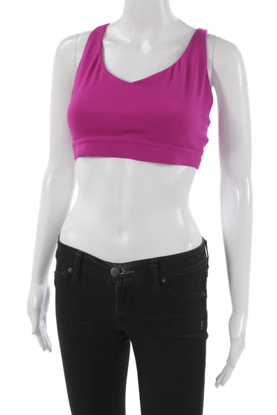 Athleta Womens Pink Sleeveless V-Neck Bra Top Solid Size M