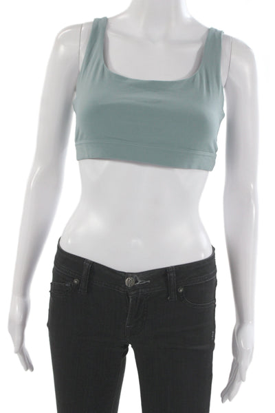 Athleta Women Sleeveless Square Neck Bra Solid Blue Size M