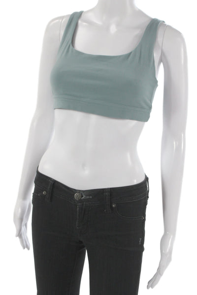 Athleta Women Sleeveless Square Neck Bra Solid Blue Size M