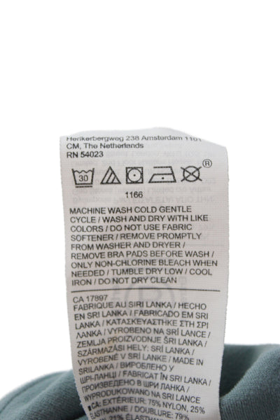 Athleta Women Sleeveless Square Neck Bra Solid Blue Size M